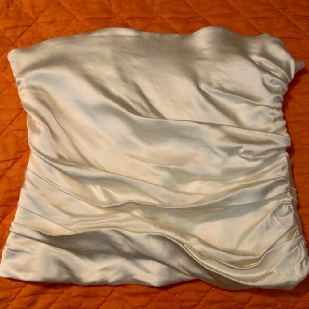 Zara Creamy/White Satin Gathered Camisole